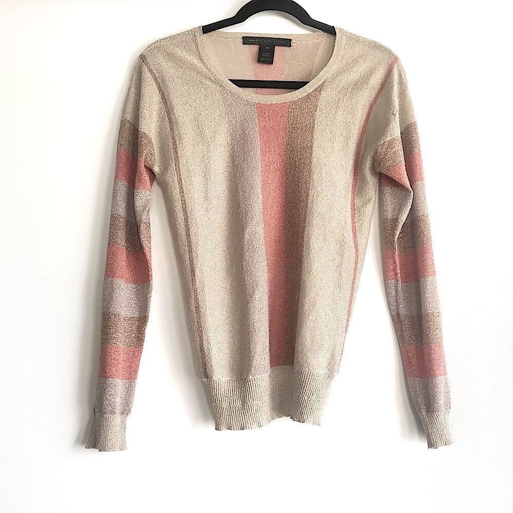 Marc by Marc Jacobs Metallic Striped Sweater Top Size XS